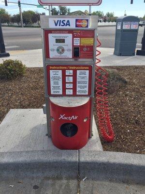 This machine fills your tires to the correct psi automatically.