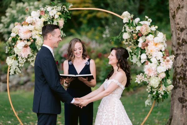 Hair and makeup for bride and officiant by Salon 180 East