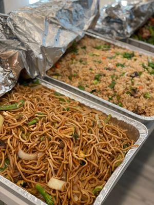 Large Veggie chowmein and large veggie fried rice (find more on Instagram @melshealthybowl)