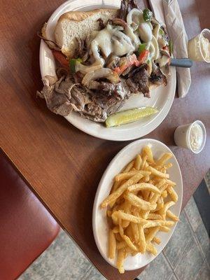 Philly Cheesesteak with French fries