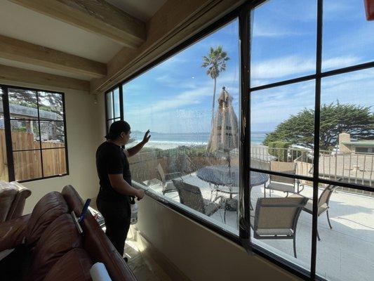 UV rejecting window film reduces heat, prevents fading of interior furnishings and surfaces, while maintaining the view.  Carmel, CA