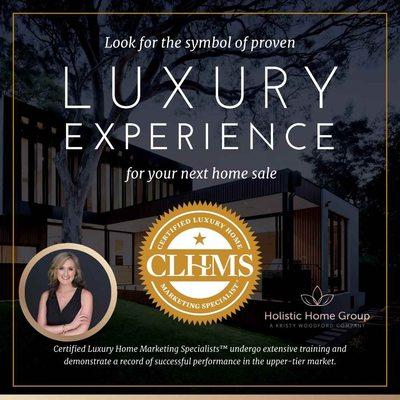 Kristy Woodford is a certified luxury specialist with the Institute for Luxury Home Marketing.