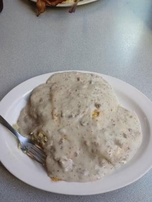 Rogers Rangers - Biscuits & Gravy with some scrambled eggs tucked in there under the gravy.