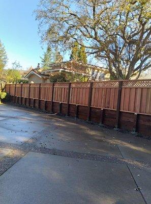 Beautiful board on board fence with retaining wall.
  
  Danville, CA.