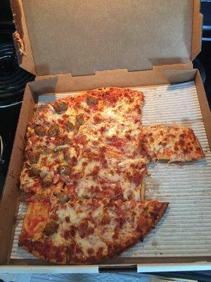 This is suppose to be a whole pizza just delivered. I'm not kidding!