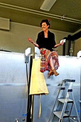 Winemaker Leslie Preston going "above" and beyond to welcome club members to Spring Release fiesta