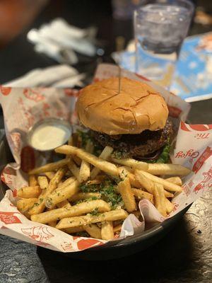 3 Three Alarm Burger and Garlic Fries