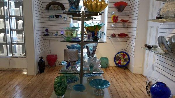 Colorful glass collection.