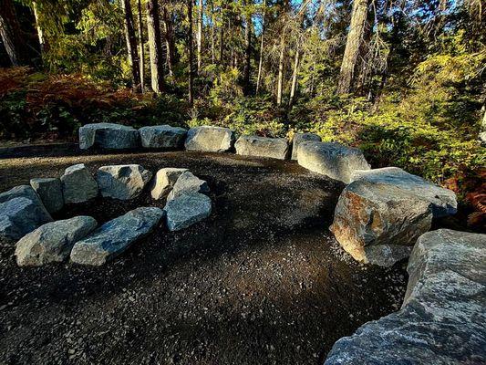 This is a fire pit and seating area that we did for a client recently. It feels so peaceful.