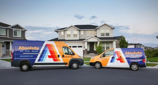 Watch for Absolute Air in your neighborhood in the friendly blue and yellow vehicles.