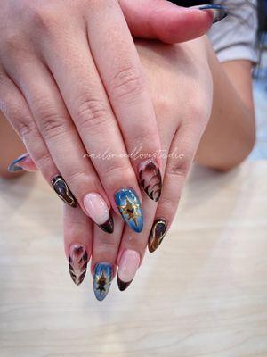 gel builder with nails art