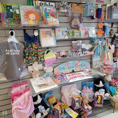 Check out our Kids Korner for books, toys, and baby goods.