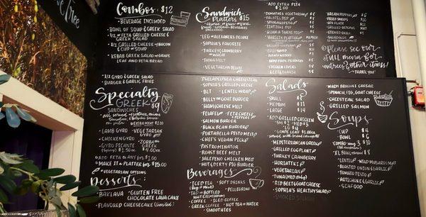 Menu board