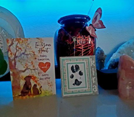 Card and paw print received from Fircrest