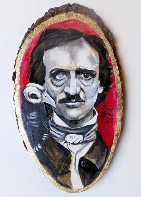 Edgar Allen Poe Original Painting on wood