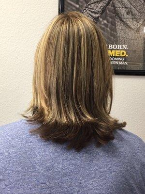 Partial highlights done by stylist jessica