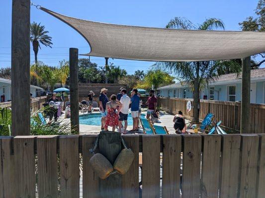 Sunday pool brunch, post-wedding. 11am-1pm. We had to clear out promptly so the hotel could clean and prepare for the next batch of guests.