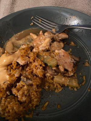 Hibachi Chicken ... garlicky clear sauce? Soy fried rice.