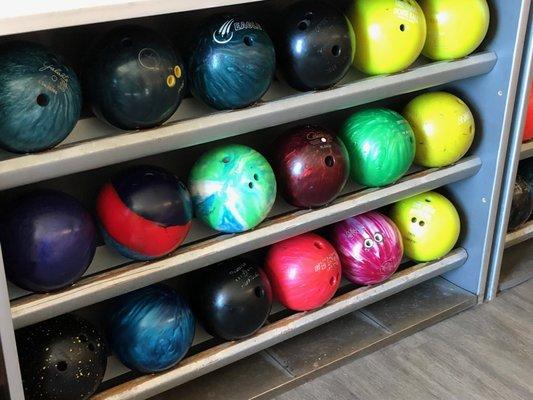 Don't have a bowling ball?  No problem!  We have a variety of house balls for your use!