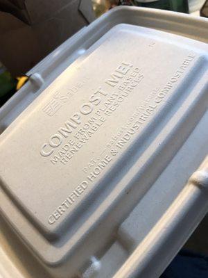 Compost-friendly take out box from Taqueria Tsunami. Thank you!