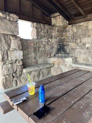 Inside Picnic shelter