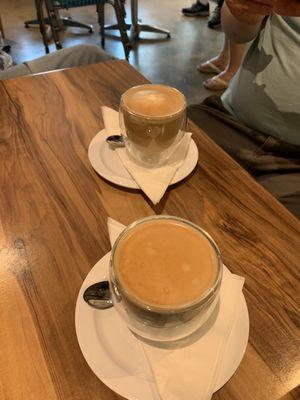 Flat white and americano