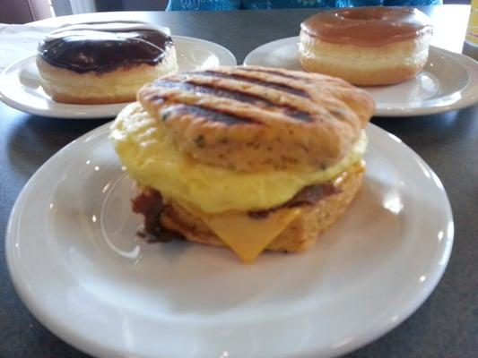 Jalapeno Biscuit Steak, Eggs & Cheese sandwich. Quite tasty.