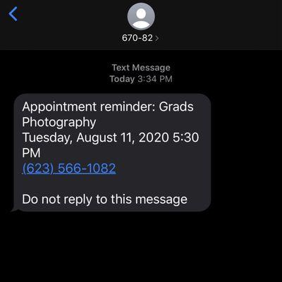 5:30 appt time per text. They said my appt was at 5pm when I got there. Explain!! They said I should've called to verify.