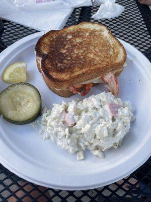 Lobster Grilled cheese and coleslaw