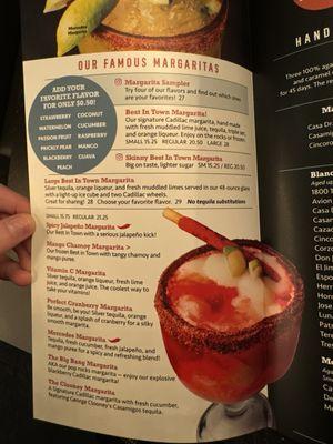 Drink menu