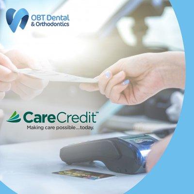 ¡Lets start your dental treatment today! CareCredit offers Special Financing and low monthly payment options