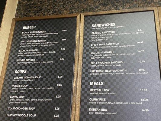 Menu as of 4/26/23