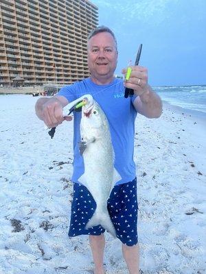 Husband loved beach fishing at night