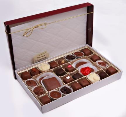 28 piece assortment of handmade chocolates