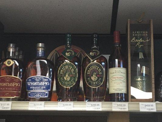 Craft bourbons whiskey Pappy Van Winkles  And more