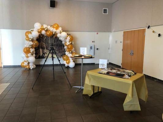 Photobooth set-up for a baby shower at Donworth Hall