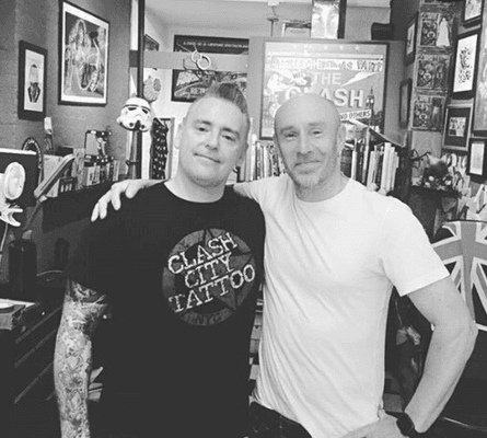 Drummer Rich Jupp from rock band ELBOW gets tattooed by Baz