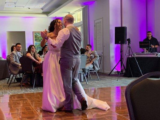 The box step during our first dance.