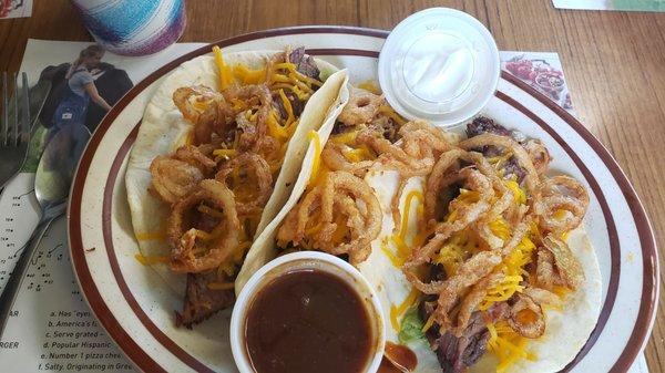 Brisket tacos.