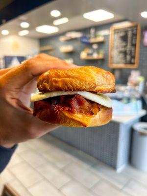 Bacon, egg and cheese croissant