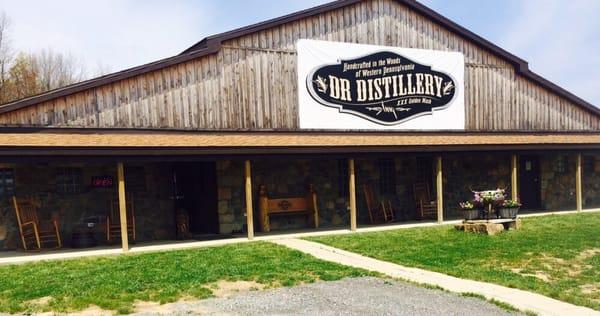 Tasting room, still room and warehouse of DR Distillery