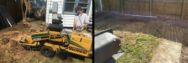 Increase your property value by removing unsightly stumps. This stump grinding job was done at a property that was being remodeled.