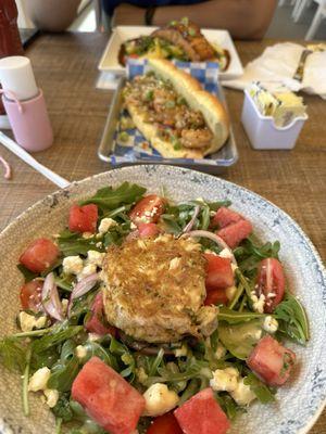 Summer salad and crab cake