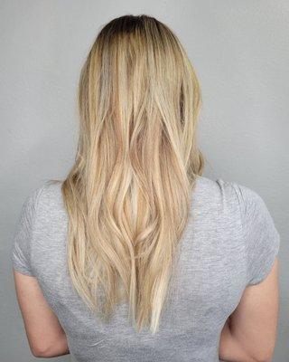 Icy blonde balayage