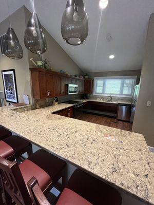 Large kitchen (corner in the upper left of the photo is wheelchair accessible)