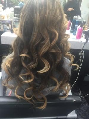 Romantic curls done by SHAYMA. Also highlights and haircut.