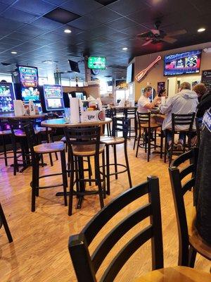 Bar area.  There is a separate area without tvs and bar