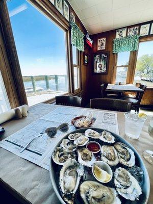 Dozen oysters $15 chilling by the Leipsic river