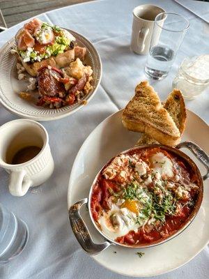 Shakshuka, heaping avocado toast for carb fanatics.