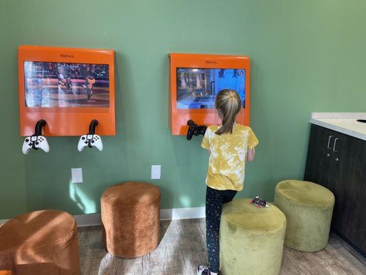 What kid wouldn't love to check out the video games built into the wall!?!